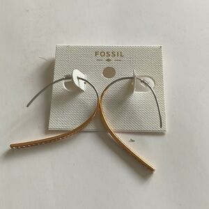 Fossil Two-Tone Gold and Silver EarringsNWT